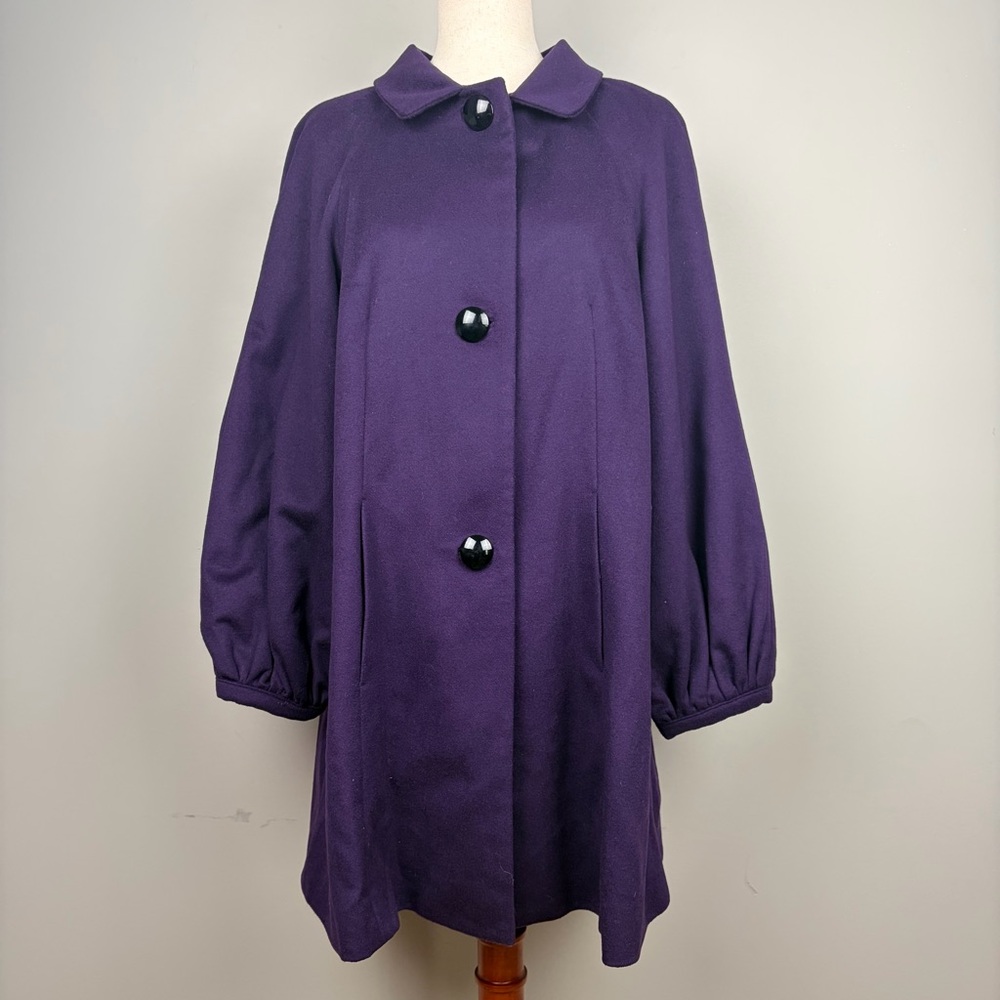 Banana Republic Wool Blend Coat Purple Swing Peacoat L